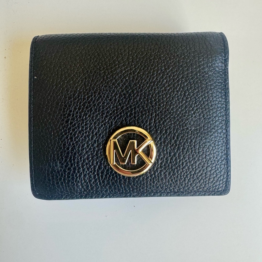 Michael Kors wallet, black with gold